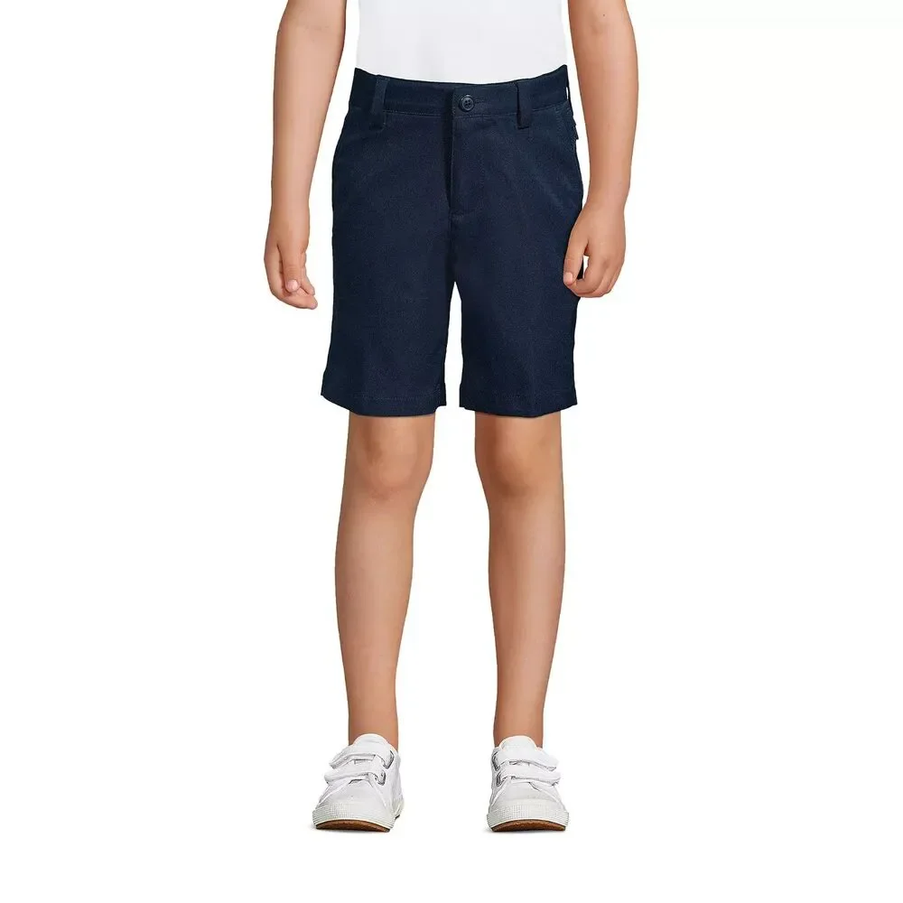Lands' End Kids Chino Shorts Boys Size 10 Navy Blue Dress Uniform